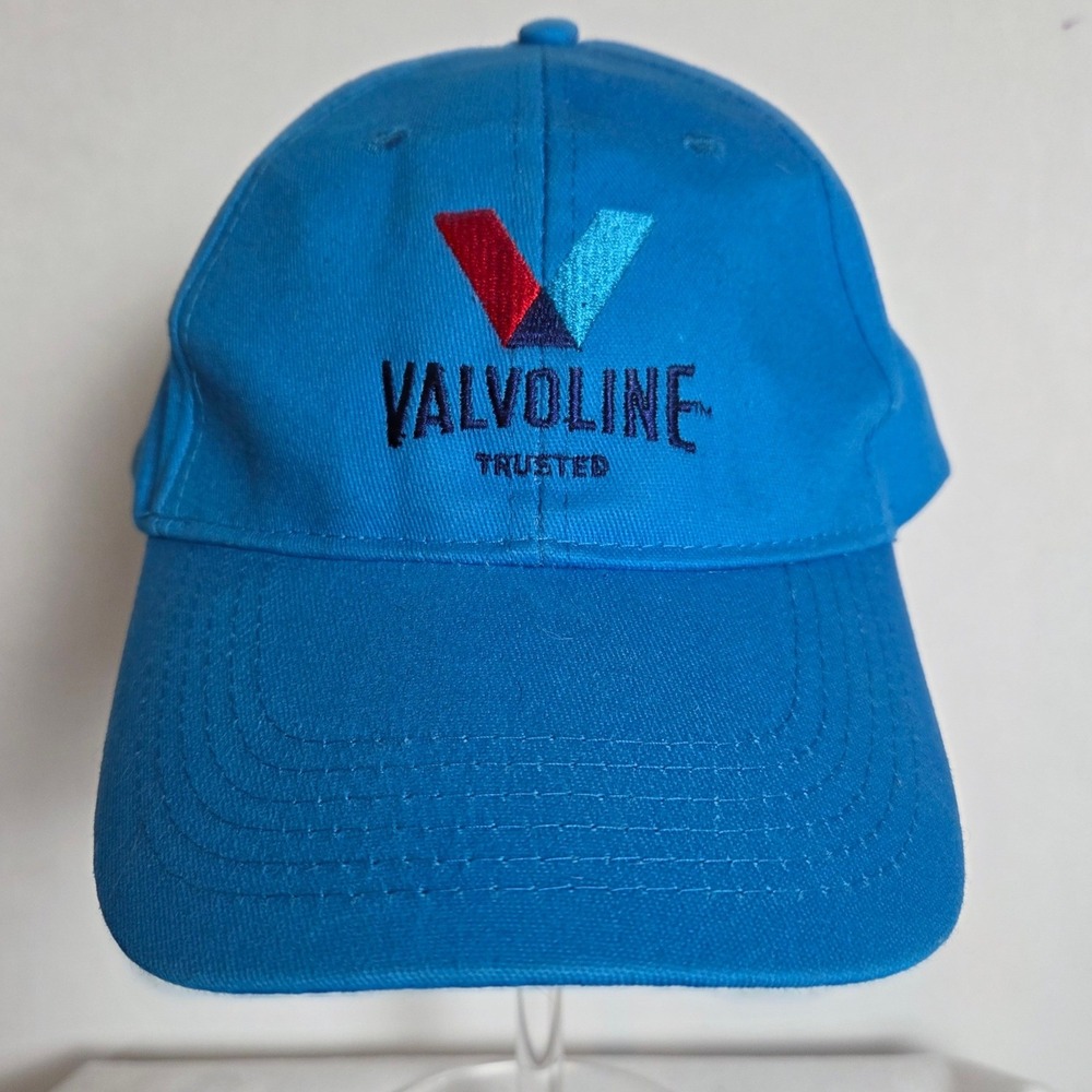 Valvoline Trusted Logo Hat Blue Cotton Twill Adjustable Baseball Cap Racing